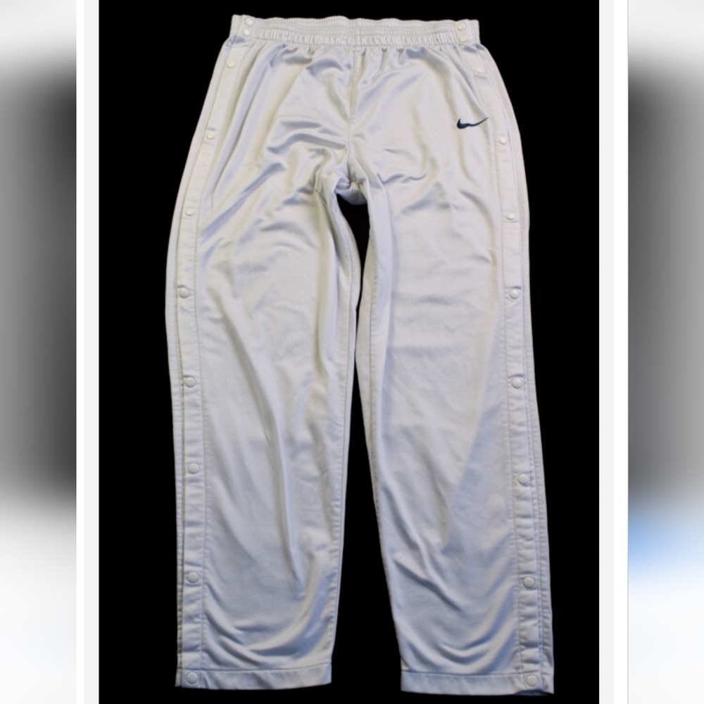 #M29 Nike White Dri-FIT  Legs Pants With Side Slit & Button Details,loose Fit. - Picture 2 of 9